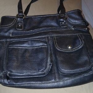 Kim Rogers Black Leather Shoulder Bag